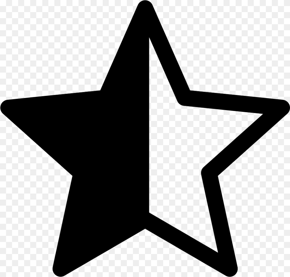 Star Shape With Half Full Icon Download, Star Symbol, Symbol, Cross Free Transparent Png