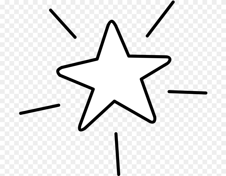 Star Shine Clipart Black And White Shining Star Clipart, Star Symbol, Symbol Free Transparent Png