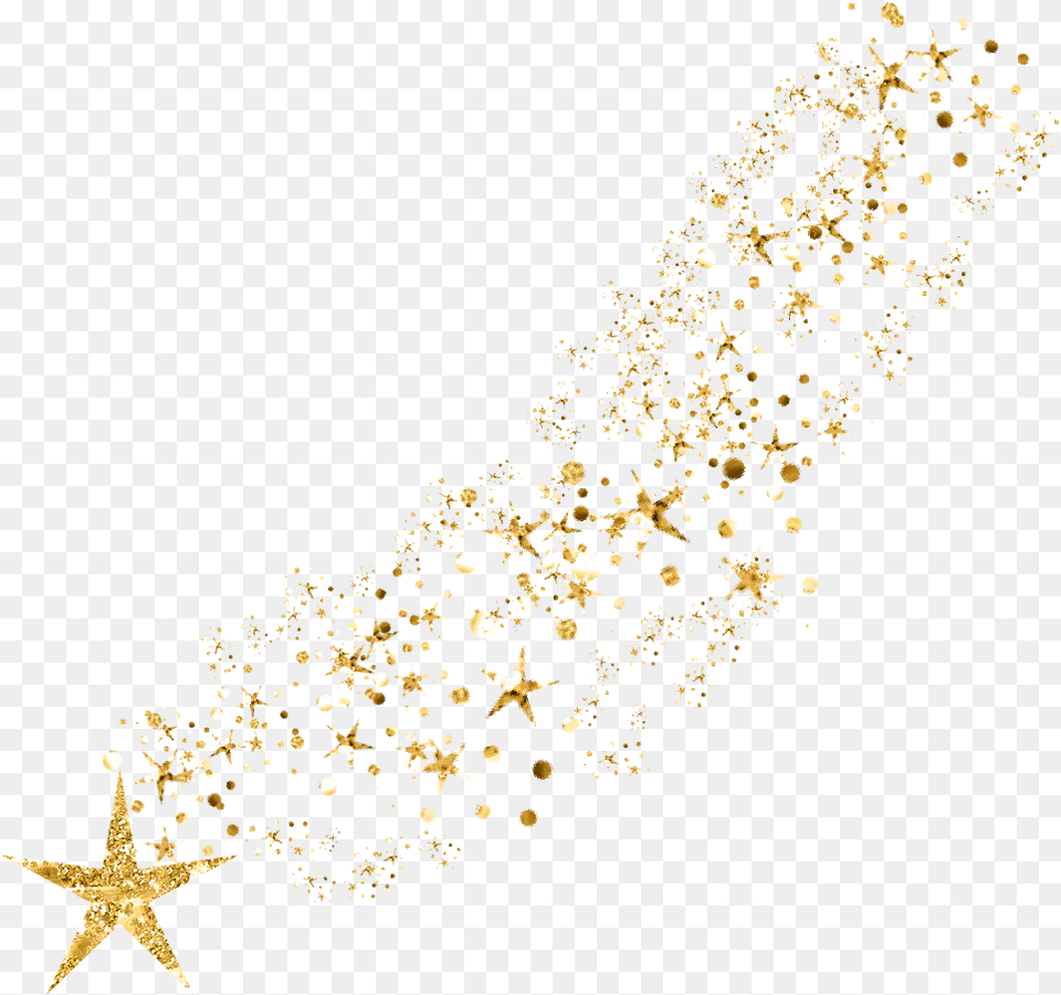 Star Shootingstar Gold Glitter Ftestickers Gold Glitter Shooting Stars, Plant Png