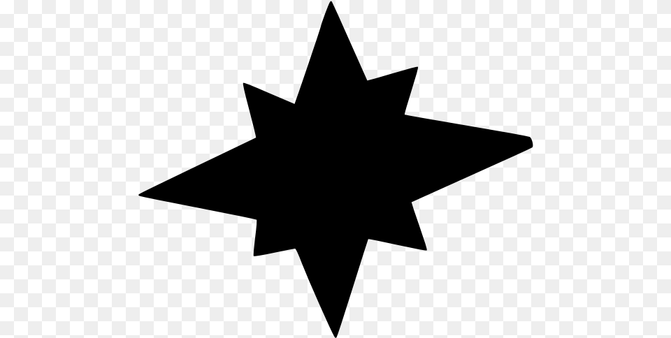 Star Silhouette Octagonal Filled Star, Gray Free Transparent Png