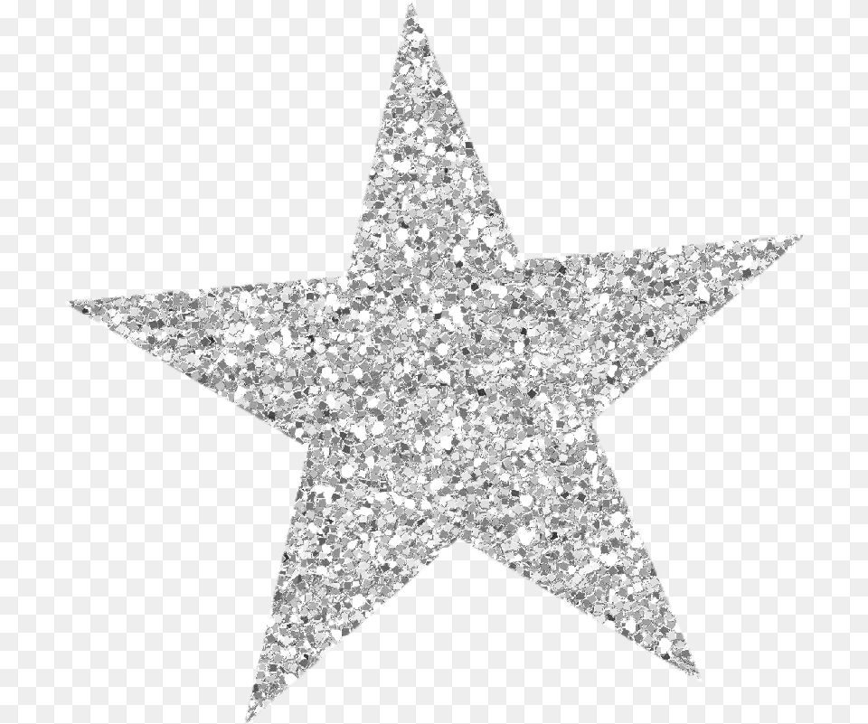 Star Silver Glitter Clip Art Silver Glitter Star, Star Symbol, Symbol, Cross Png Image