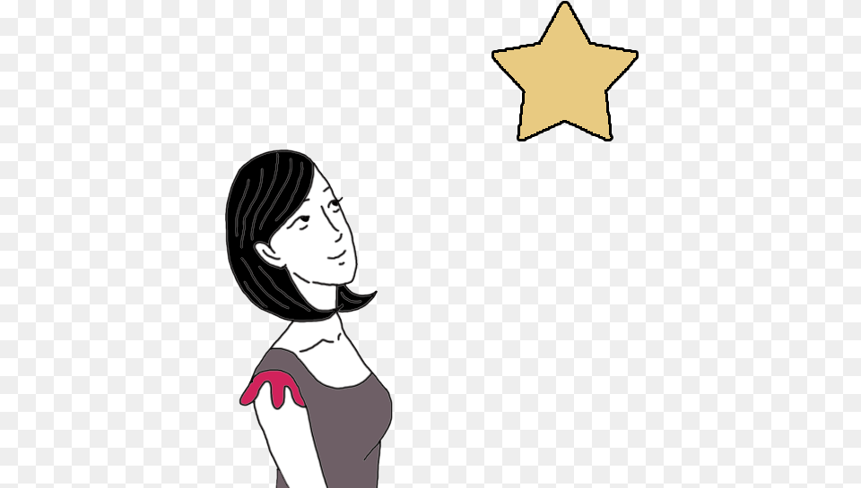 Star Suicide Pic Cartoon Girl, Star Symbol, Symbol, Adult, Female Png Image