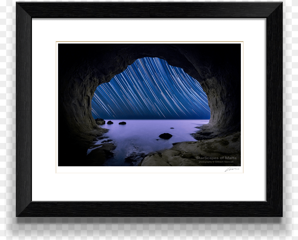 Star Trails In Sea Cave Star Trail From Cave, Shoreline, Outdoors, Nature, Water Png
