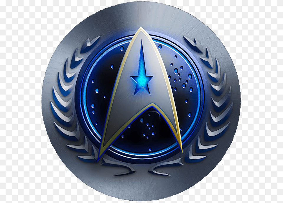 Star Trek Badge Images Federation Logo Star Trek, Emblem, Symbol, Machine, Wheel Free Png