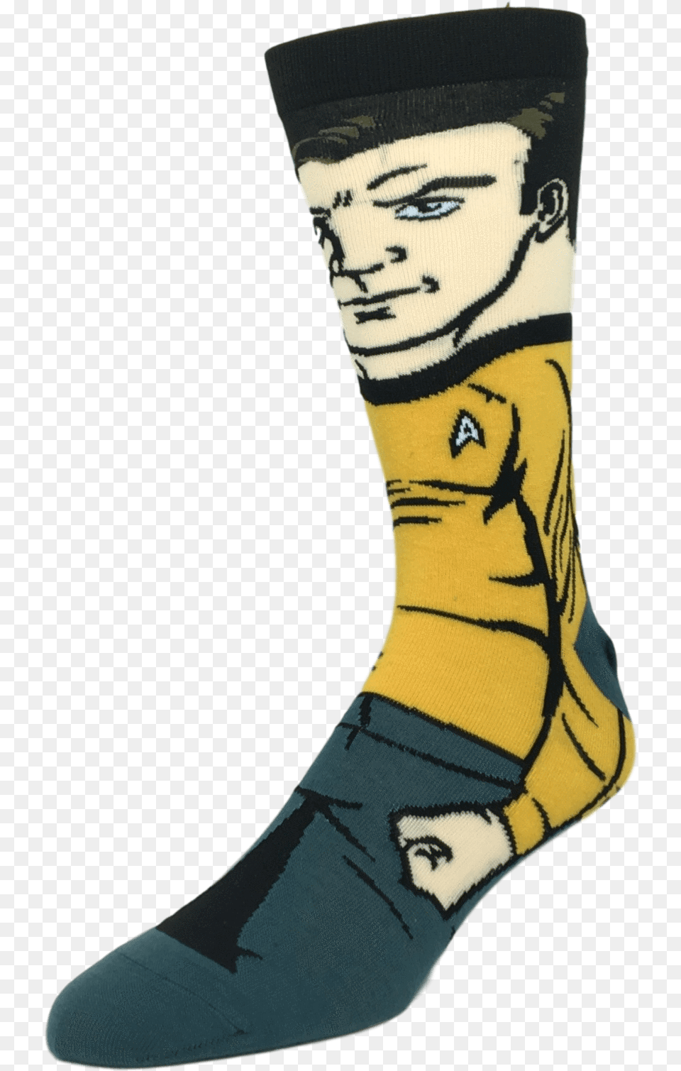 Star Trek Kirk 360 Socksclass Sock, Clothing, Hosiery, Person, Face Free Png Download