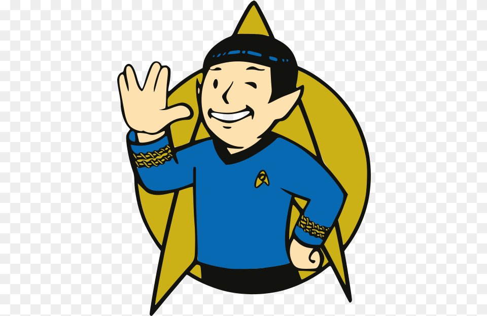 Star Trek Spock Fallout Vault Boy Star Trek, Baby, Person, Face, Head Free Png