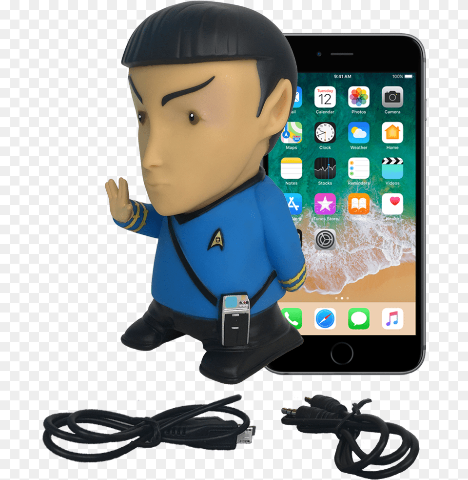 Star Trek Tos Mr Spock Bluetooth Figure Speaker Apple Iphone 7 Plus Silver, Electronics, Phone, Mobile Phone, Face Png