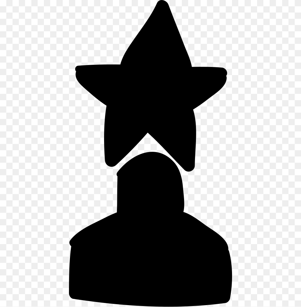 Star Trophy Hand Drawn Education Object, Clothing, Hat, Silhouette, Cowboy Hat Free Png Download