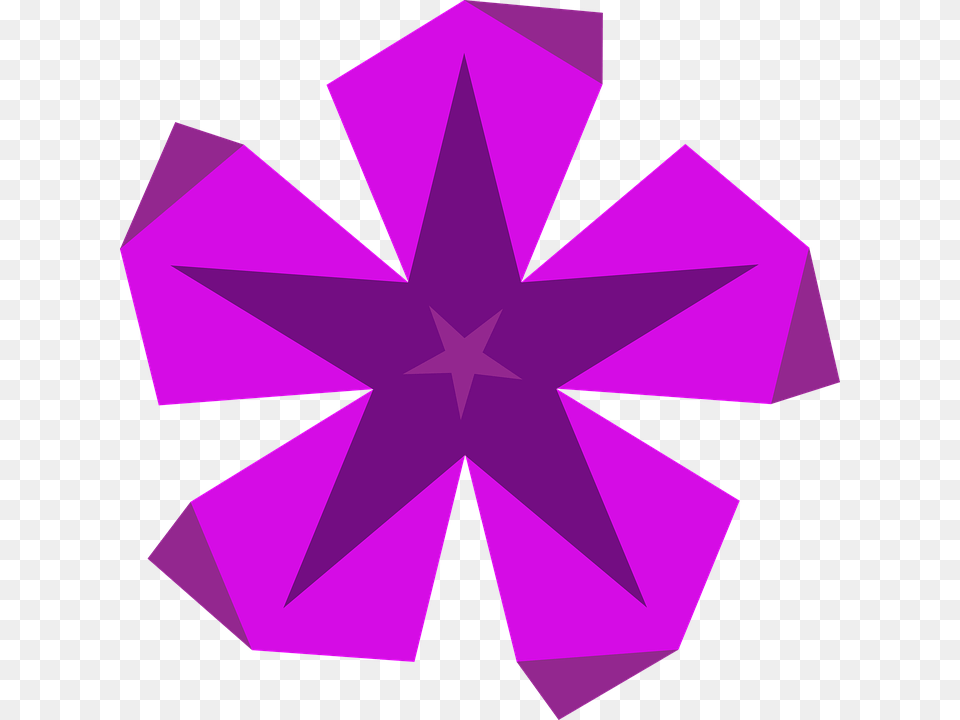 Star Violet Purple Flower Lilac Drawing Estrella Morada, Symbol, Cross Free Png
