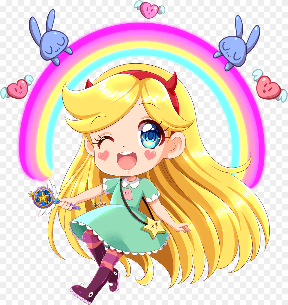 Star Vs The Forces Of Evil Narwhal Clipart Allie Star Butterfly Chibi, Book, Comics, Publication, Baby Free Png Download