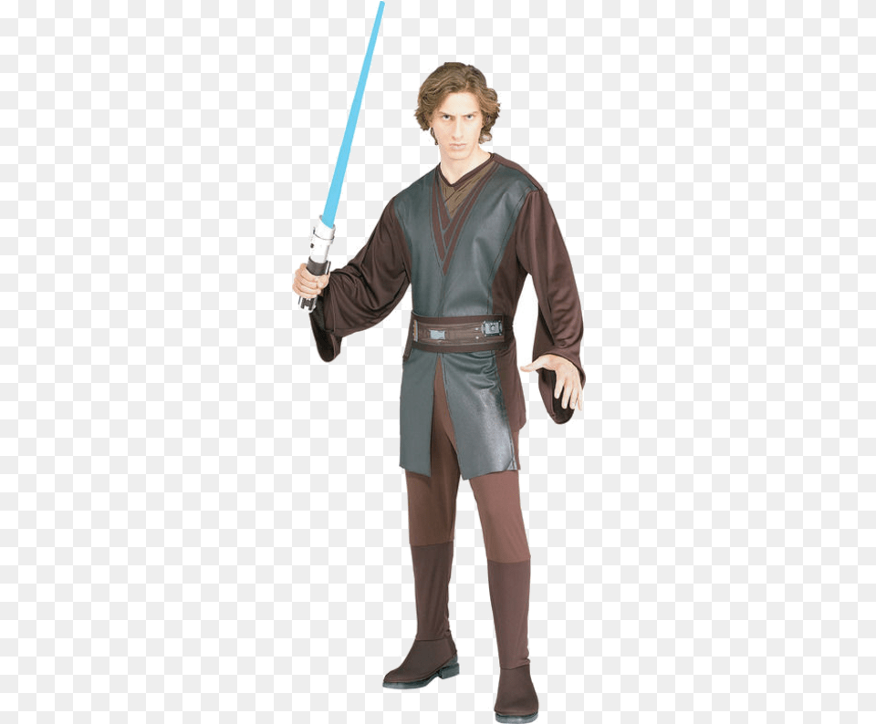 Star Wars Anakin Skywalker Adult Costume, Clothing, Person, Sword, Weapon Png