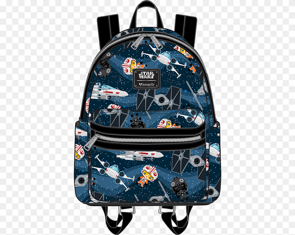 Star Wars Apparel X Wing And Tie Fighter Mini Backpack Thor Loki Mini Backpack, Bag, Aircraft, Airplane, Transportation Png