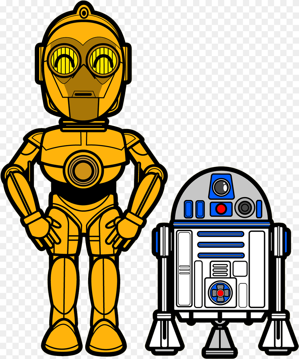 Star Wars C 3po R2d2 Cute Art Height 8 Cm Decal Star Wars Kawaii, Robot, Person, Face, Head Free Png Download