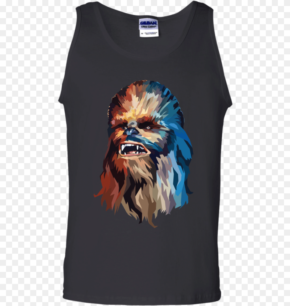 Star Wars Chewbacca Art Graphic Tank Top Black S T Shirt, Clothing, T-shirt, Person, Tank Top Png Image