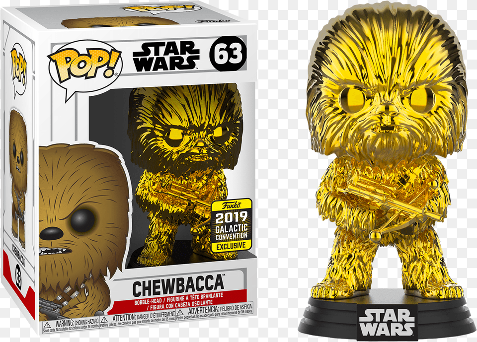 Star Wars Chewbacca Gold Chrome 2019 Galactic Chewbacca Gold Chrome Funko, Animal, Cat, Mammal, Pet Png Image