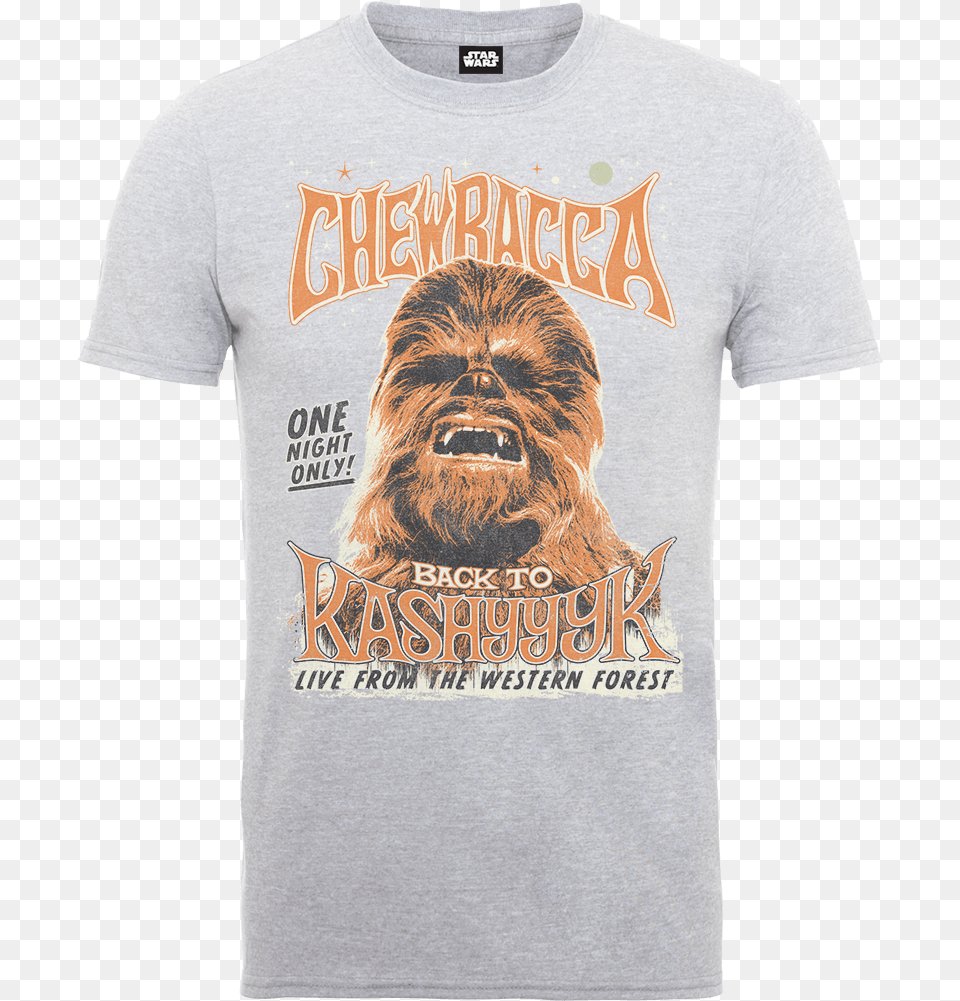 Star Wars Chewbacca One Night Only T Shirt Friends Triko, T-shirt, Clothing, Adult, Person Free Png