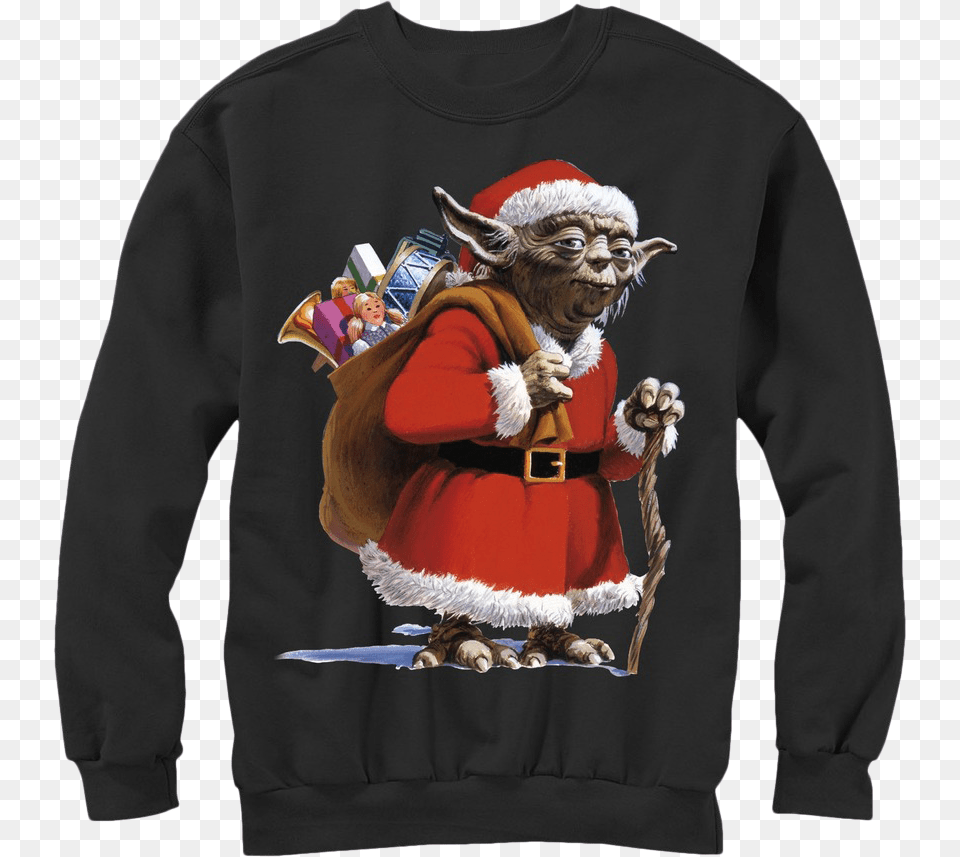 Star Wars Christmas Sweaters With Yoda, Hoodie, Clothing, Sweatshirt, Sweater Png