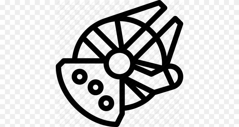 Star Wars Clipart Millenium Falcon, Wheel, Spoke, Machine, Cannon Png