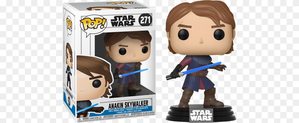 Star Wars Clone Wars Anakin Pop, Figurine, Boy, Child, Person Png Image