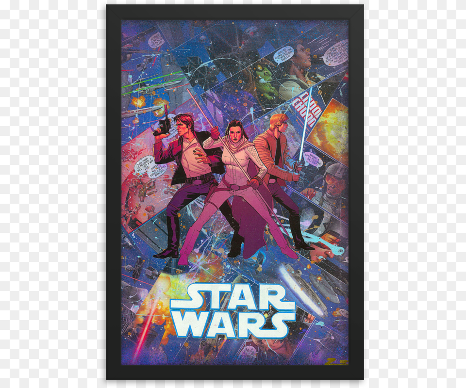 Star Wars Comic Canvas Framed Reproduction Print Star Wars Weekends, Comics, Publication, Book, Person Free Png