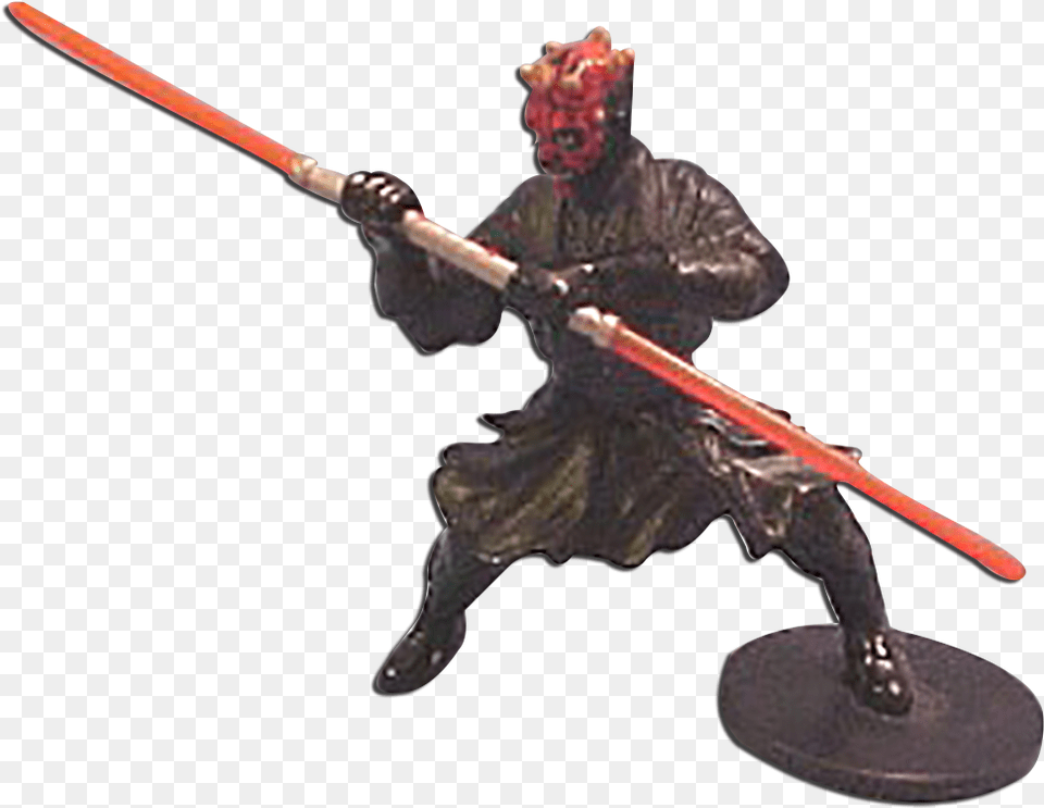 Star Wars Darth Maul With Red Light Saber Figure Figurine, Person, Sword, Weapon, Blade Free Png