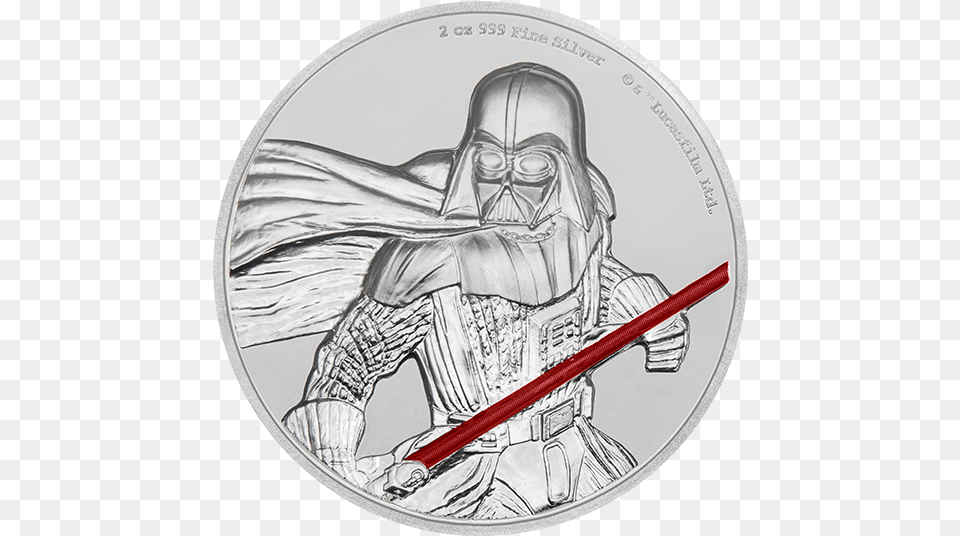 Star Wars Darth Vader 2 Oz Pure Silver Ultrahigh Relief 2017 2 Oz Darth Vader Silver Coin, Adult, Female, Person, Woman Png