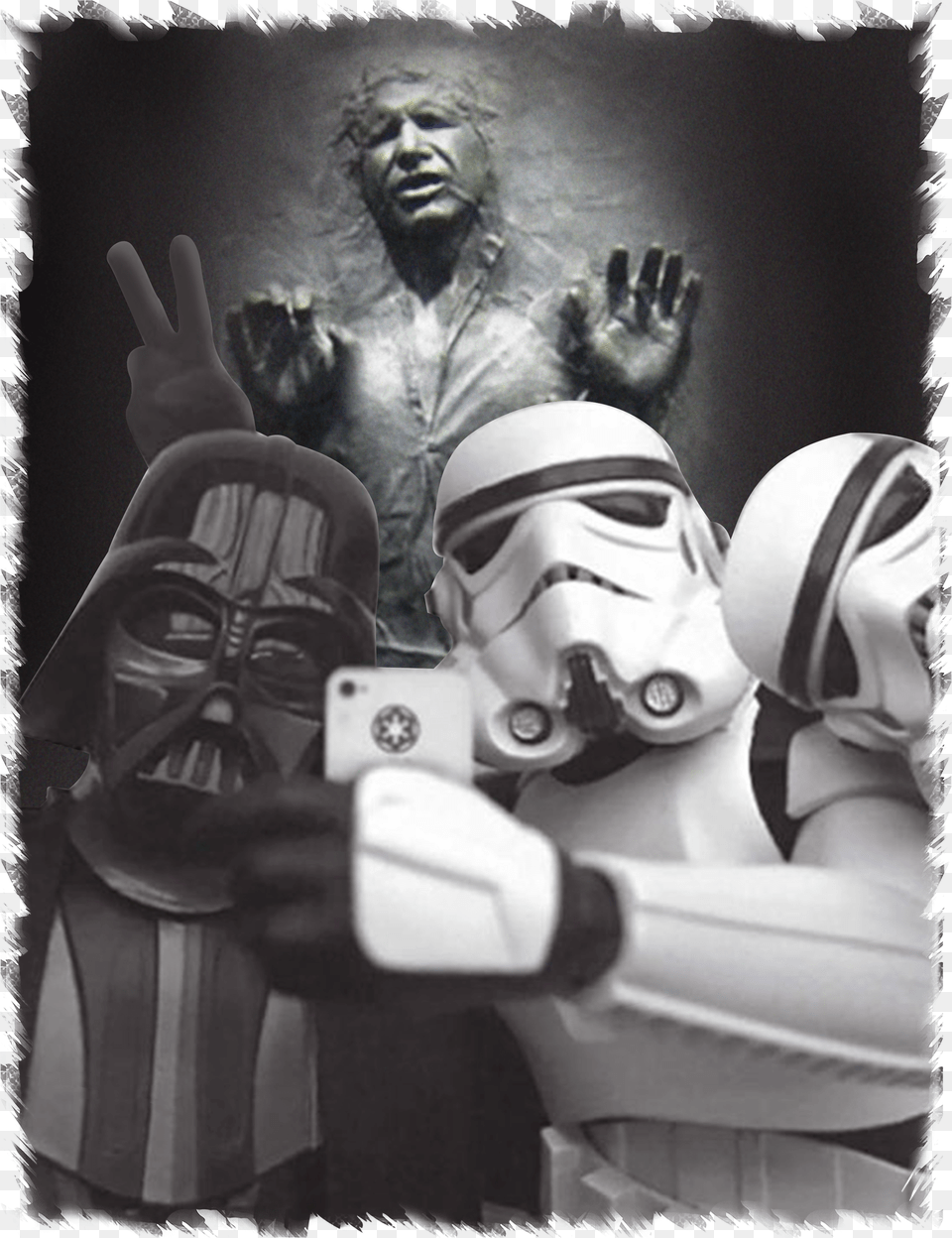 Star Wars Darth Vader And Stormtroopers Selfie In Han Solo Stormtrooper And Darth Vader Shirt Png Image