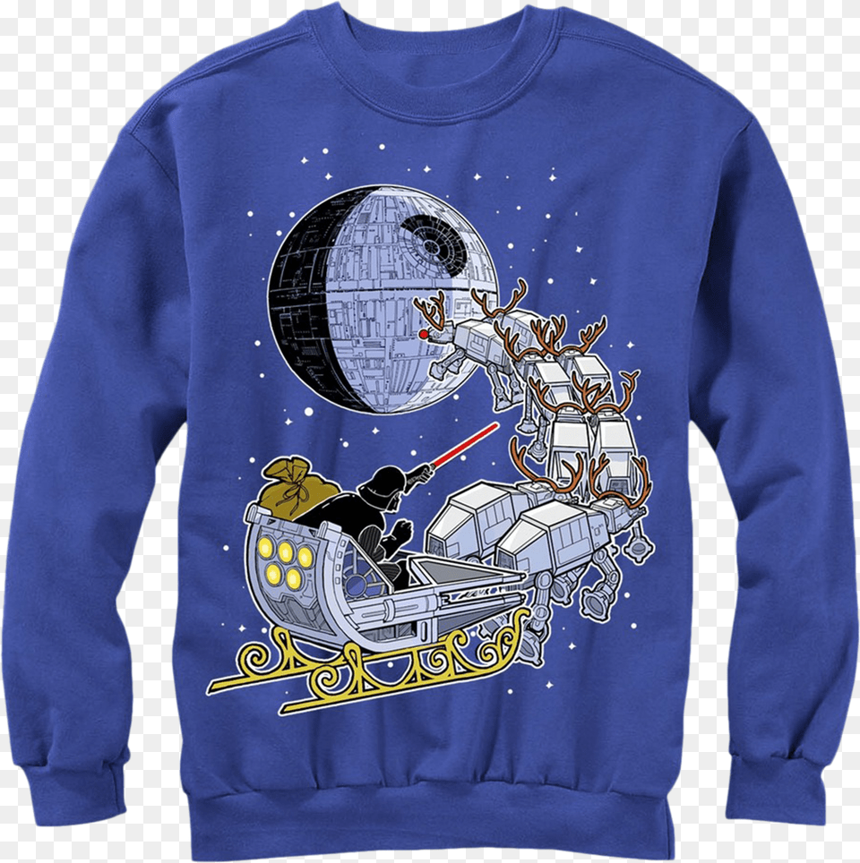 Star Wars Darth Vader Sleigh Christmas Sweater Darth Vader Santa Sleigh, Clothing, Hoodie, Knitwear, Sweatshirt Free Png Download