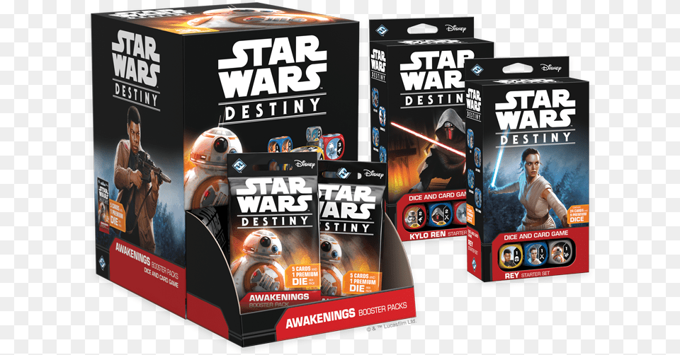 Star Wars Destiny Awakenings Booster Box, Advertisement, Poster, Adult, Person Free Png