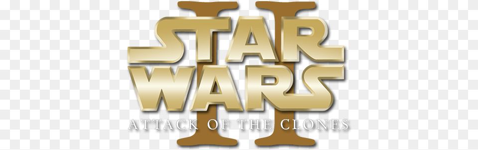 Star Wars Episode 7 Logo Star Wars Episode Ii Attack Of The Clones Logo, Text, Book, Publication, Gold Free Png Download