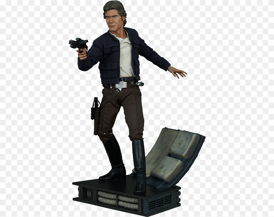 Star Wars Han Solo Premium Formattm Figure By Sideshow Col Figurine Star Wars Han Solo, Weapon, Handgun, Gun, Firearm Png