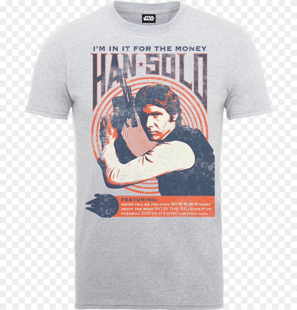 Star Wars Han Solo Retro Poster T Shirt Poster Han Solo, T-shirt, Clothing, Person, Man Free Png