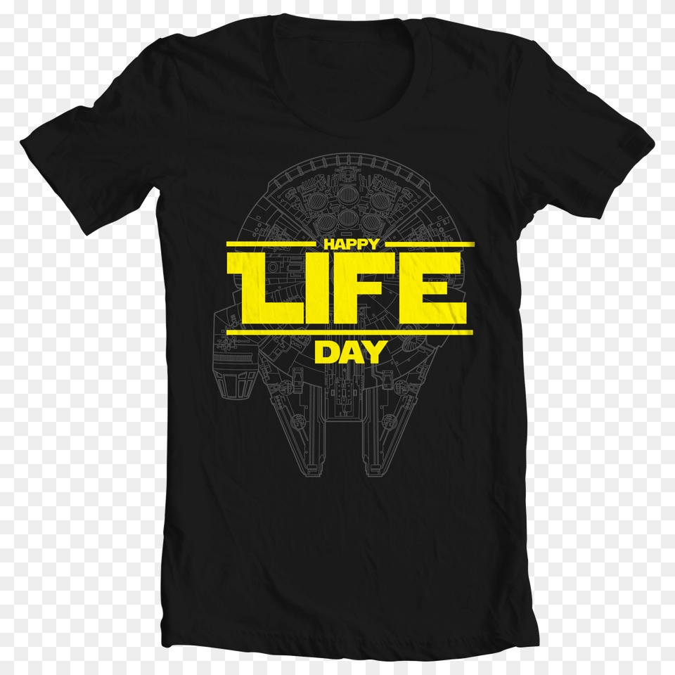 Star Wars Happy Life Day T Shirt Millennium Falcon, Clothing, T-shirt Free Png Download