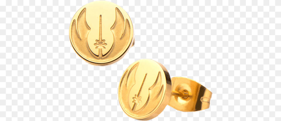 Star Wars Jedi Order Goldtone Stud Earrings Earring, Gold, Accessories, Jewelry Png