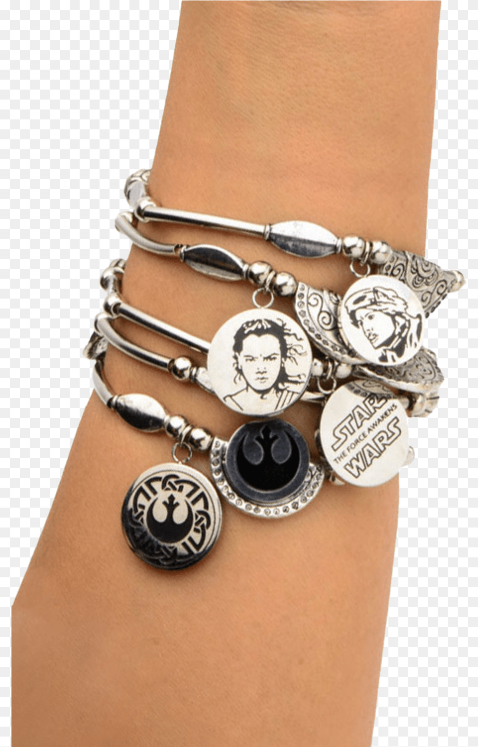 Star Wars Jewellery Episode 7 Rey Stainless Steel Charm Bracelet, Accessories, Jewelry, Necklace, Face Free Transparent Png