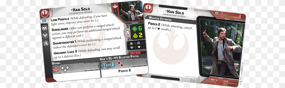 Star Wars Legion Han Solo Inferno Squad Legion Card, Adult, Person, Man, Male Png