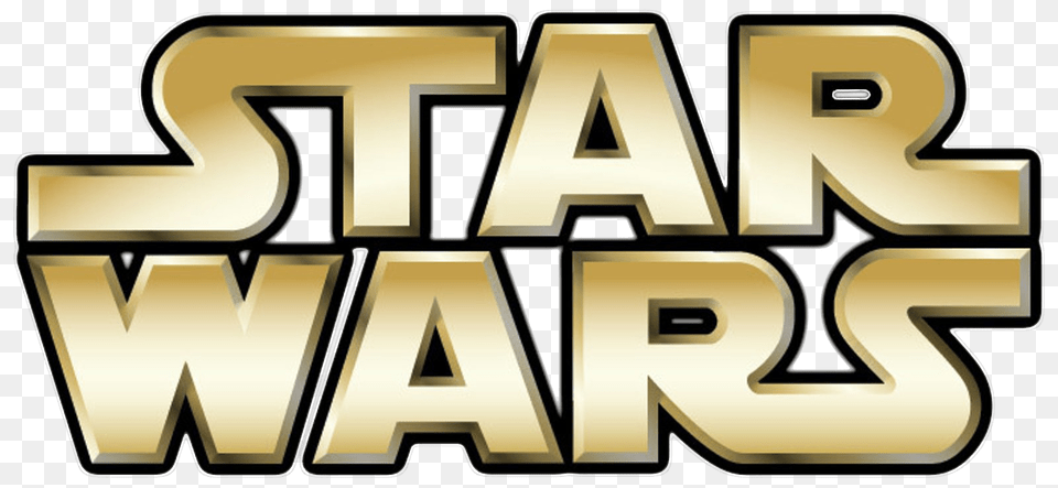 Star Wars Logo, Text, Gold Png