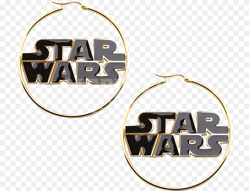 Star Wars Logo Gold Hoop Earrings, Accessories, Earring, Jewelry, Text Free Png Download