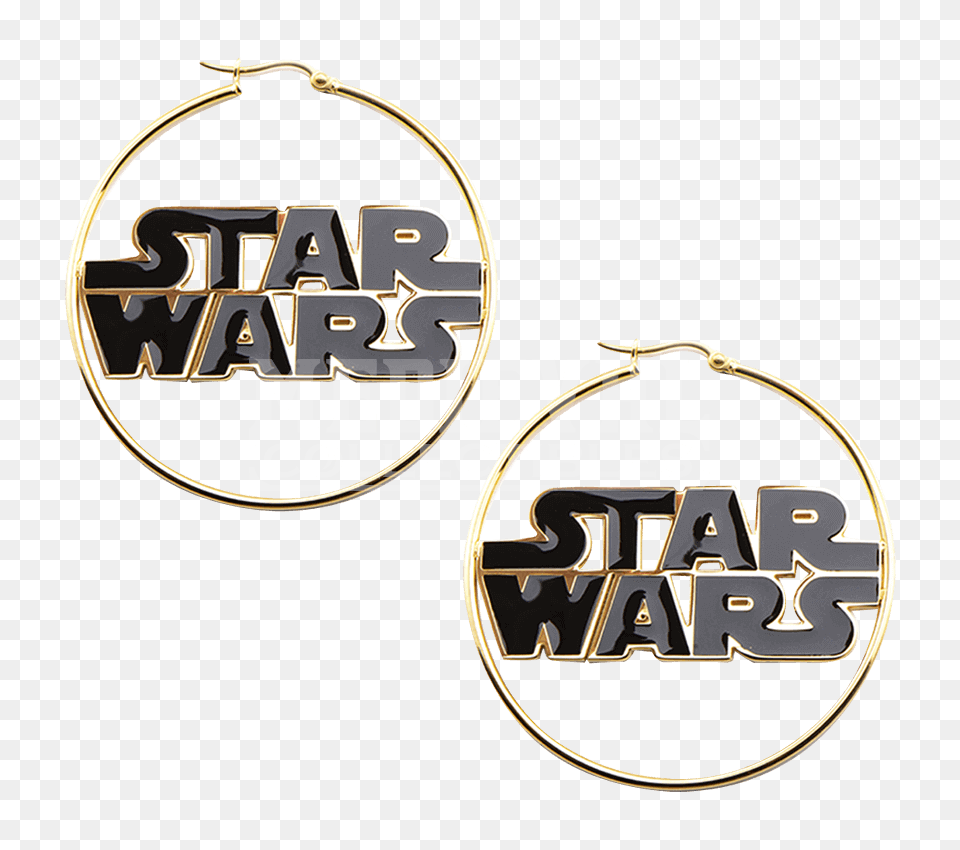 Star Wars Logo Gold Hoop Earrings, Accessories, Earring, Jewelry Png Image