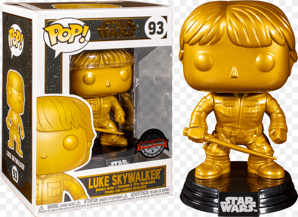 Star Wars Luke Skywalker Metallic Gold Pop Vinyl Figure Funko Pop Miguel With Guitar, Treasure, Toy, Person, Figurine Free Transparent Png