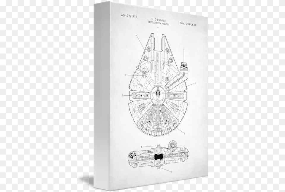 Star Wars Millennium Falcon Patent By Zapista Millennium Falcon Patent Print, Cad Diagram, Diagram, Car, Transportation Free Png Download