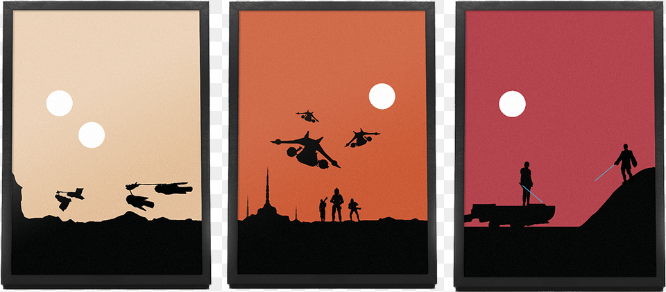 Star Wars Minimalist Landscapes On Behance Star Wars The Force Awakens Minimal Poster, Art, Collage, Silhouette, Person Free Transparent Png