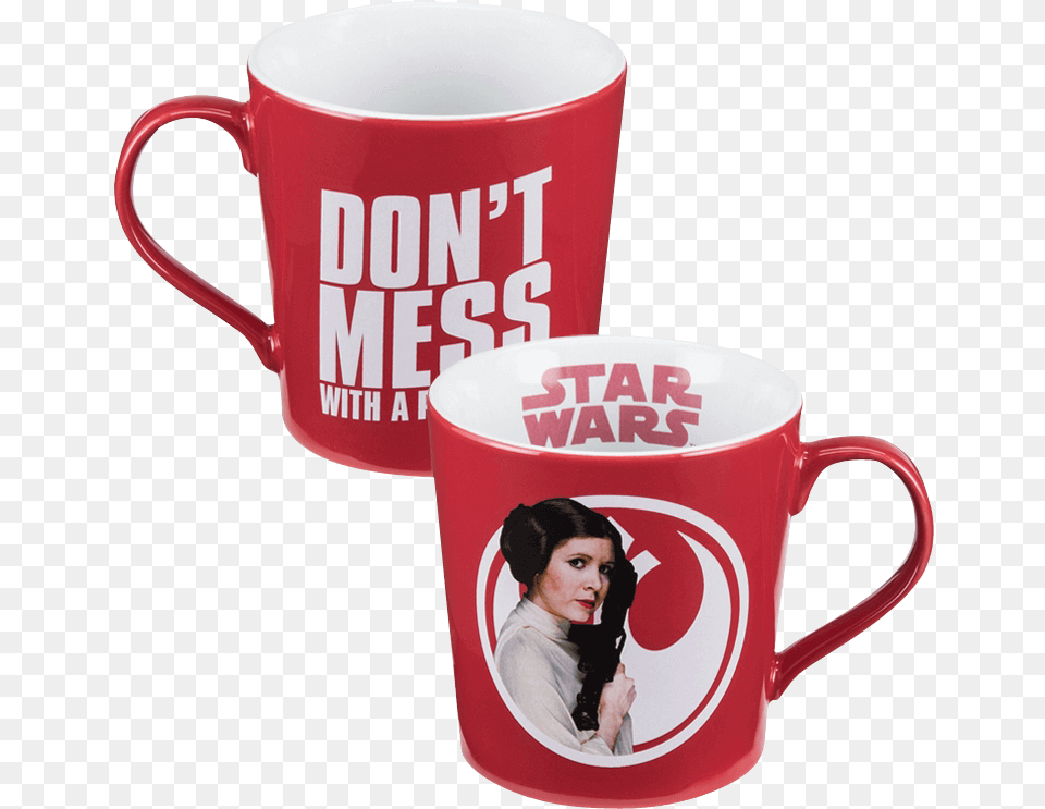 Star Wars Princess Leia Ceramic Mug Star Wars, Cup, Adult, Person, Female Free Transparent Png