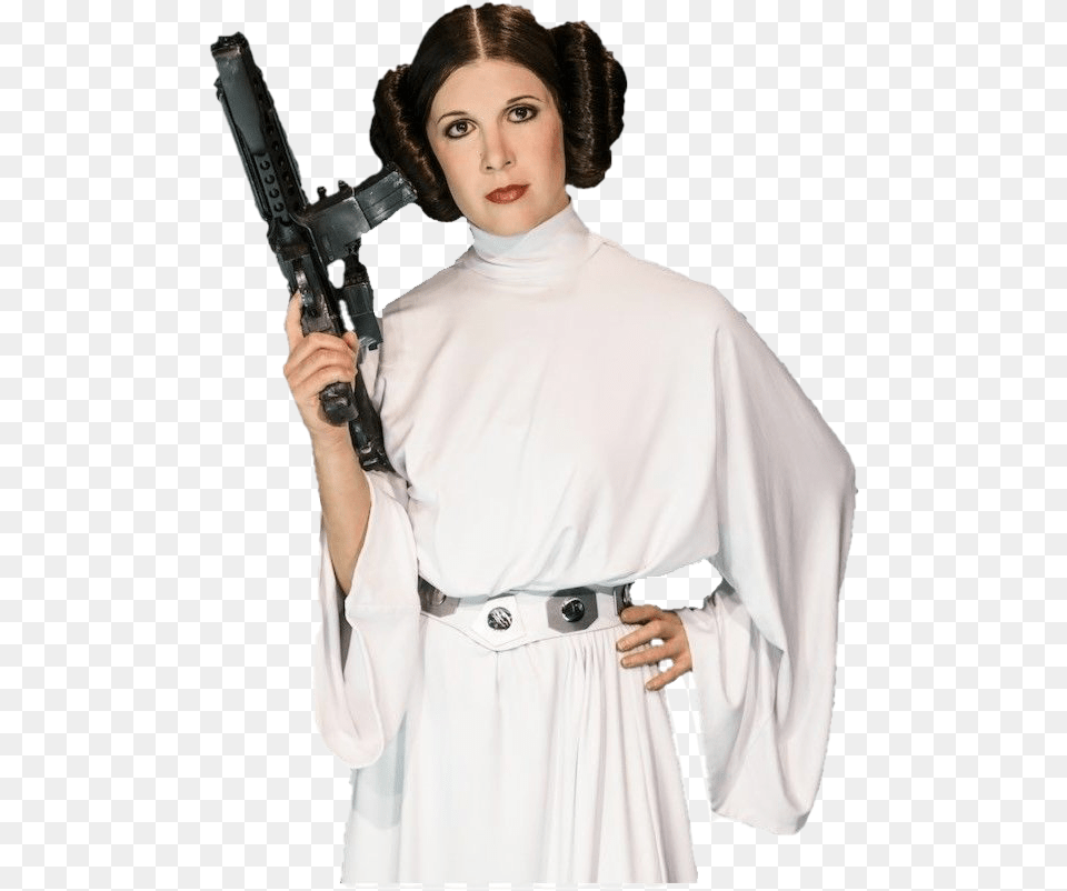 Star Wars Princess Leia Clipart Mart Transparent Princess Leia, Adult, Weapon, Person, Woman Free Png
