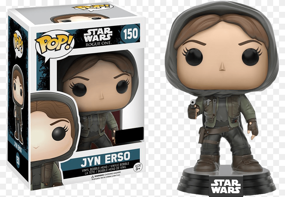 Star Wars Rogue One Jyn Erso Hooded Us Exclusive Pop Funko Pop Star Wars Jyn Erso, Figurine, Face, Head, Person Free Png