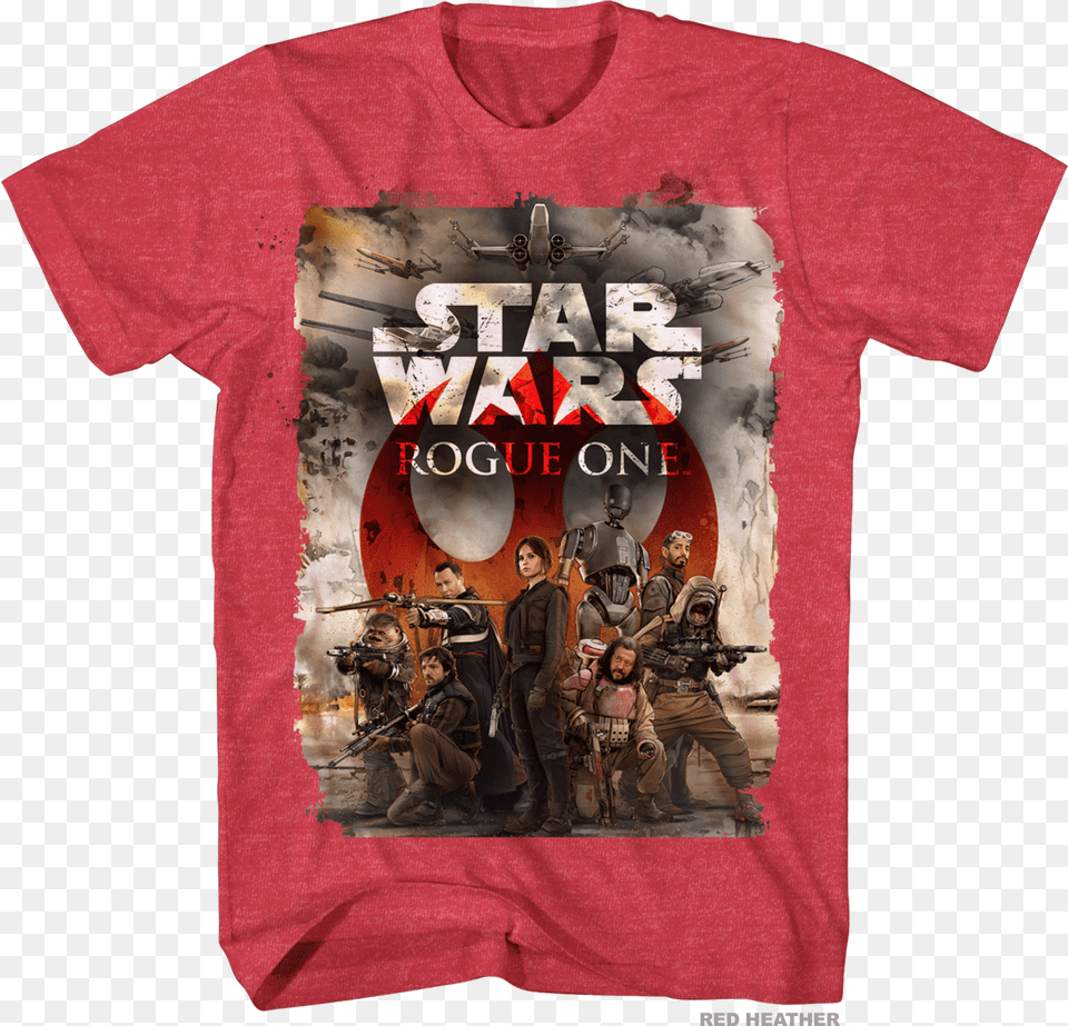 Star Wars Rogue One Team One Men39s Heathered Red Shirt Stitch T Shirt Mens Png Image