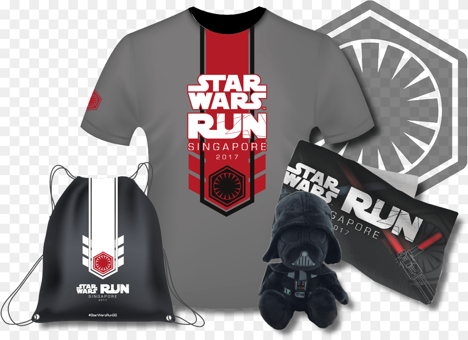 Star Wars Running T Shirt, Clothing, T-shirt, Bag Png