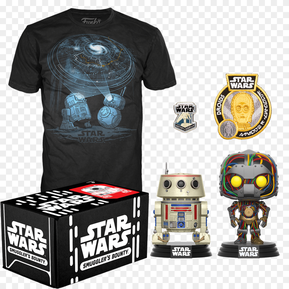 Star Wars Smugglers Bounty Funko Pop R5, Clothing, T-shirt, Toy, Adult Png Image