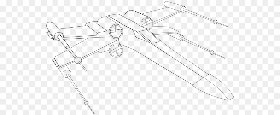 Star Wars Spaceship X Wing Rebellion Sketch, Gray Png