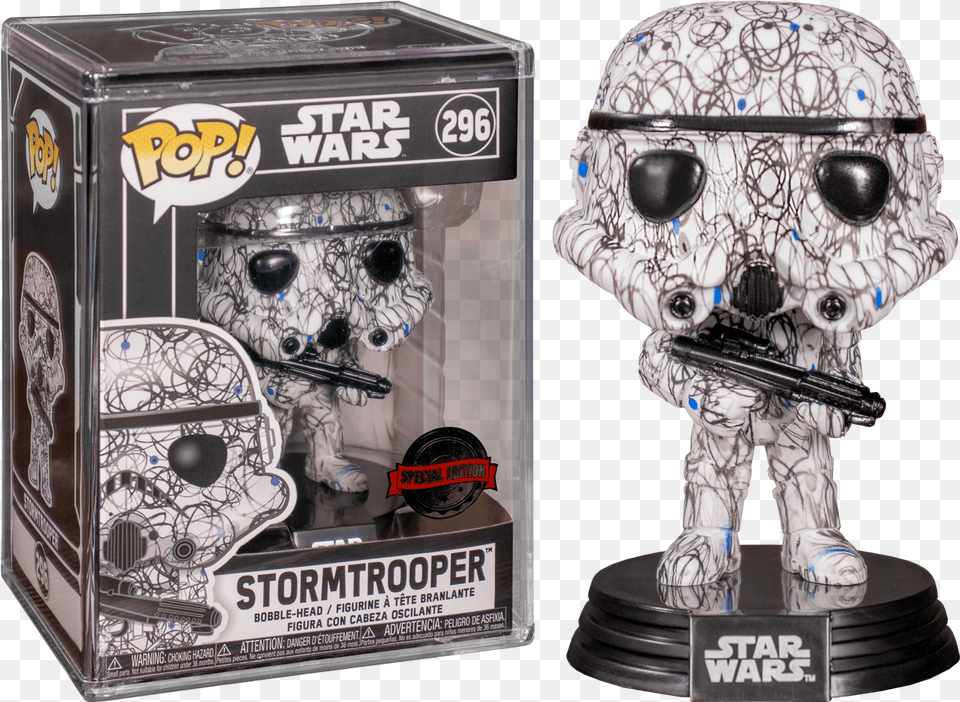 Star Wars Stormtrooper Futura Pop Vinyl Figure With Pop Protector Pop Futura Star Wars, Figurine, Person, Face, Head Free Png